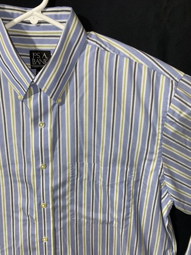 Jos. A. Bank sz L Mens Long Sleeve Button Down Front Dress Shirt 17 - 35 Large - Picture 10 of 10