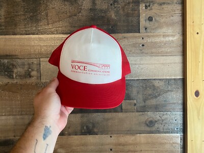 VOCE Communications Snapback Hat VTG Trucker Cap Red White Architects Mens Dad