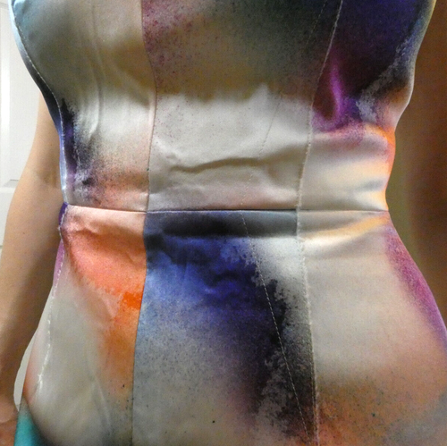 French Connection Tie Dye Mini Dress Size 2 Summer Casual Modest British Sheath - Picture 6 of 10