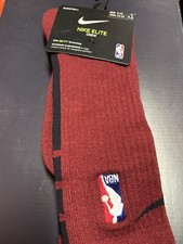 NIKE X NBA ELITE CREW CUSHIONED BASKETBALL SOCKS SX7587 677 RED BLACK L 8-12