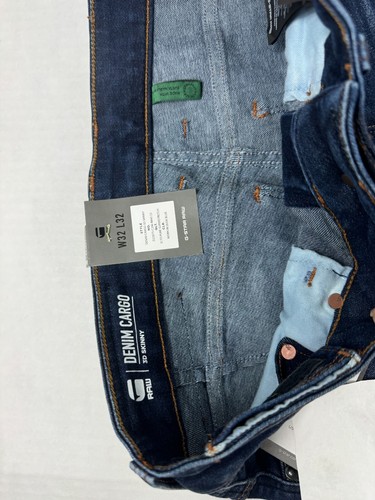 Jeans skinny G Star Raw Denim Cargo 3D da uomo taglia * blu crepuscolare nuovi con etichette elasticizzati - Foto 5 di 9