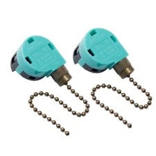 ZING EAR Pull Chain Ceiling Fan Switch 4 Wire 3 Speed ZE-268S6 (Antq Brass) 2PCS