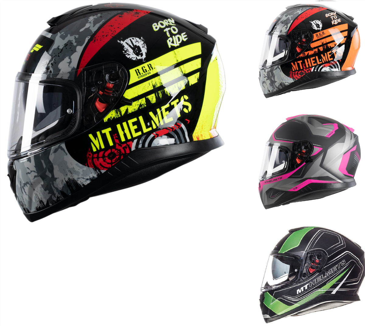 MT Thunder Full Face Touring Motorcycle Motorbike Road Crash