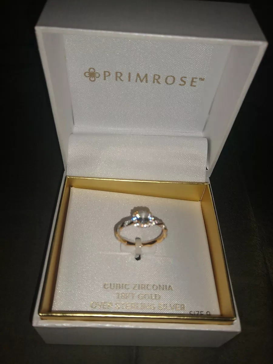 Primrose cubic zirconia 18k gold over sterling silver deals