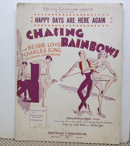 Happy Days Are Here Again - Jack Yellen & Milton Ager - Sheet Music  1929 - Picture 1 of 3