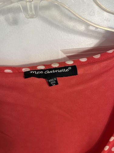 Mlle Gabrielle Women Chiffon Y2K Retro Dress Sz 3X Pink Polka Dot Lagenlook Spot - Picture 2 of 12