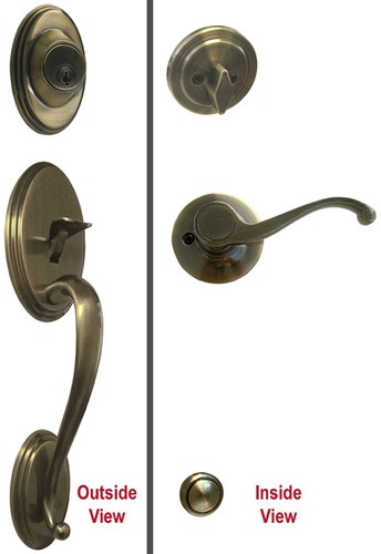 Maniglie porta in ottone antiche leva ingresso chiave passaggio privacy catenaccio fittizio 835 - Foto 23 di 25
