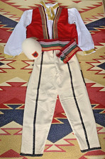 NEW ALBANIAN TRADITIONAL POPULAR FOLK COSTUME SUIT BOYS MEN-SIZE S-M- HANDMADE