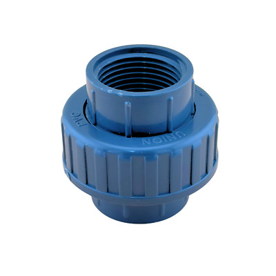 PVC Union Coupling Pipe Fitting; FIP (1'' FPT x 1'' FPT); SCH40, Grey Plastic
