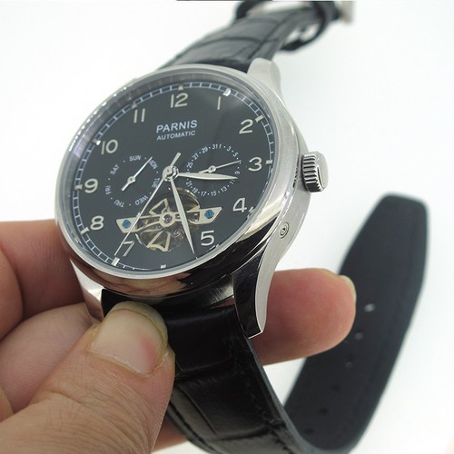 43 mm Parnis Automatikwerk Herren Freizeituhr Edelstahlgehäuse Lederarmband - Bild 3 von 14