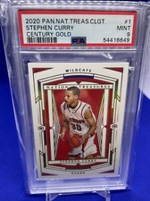 2020-21 PANINI NATIONAL TREASURES STEPHEN CURRY CENTURY GOLD /10 PSA 9 MINT SSP