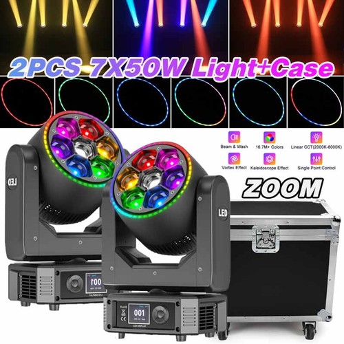 UKING Bee Eye LED 7x50W RGBW Beam Wash Zoom Moving Head Stage Light DJ Disco Ba - Picture 20 of 23