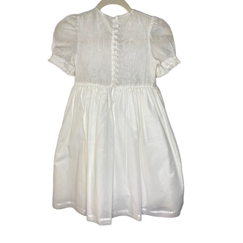 Vintage Laura Ashley Mother & Child 8 White Dress Lace Collar Bow Petticoat RARE - Picture 3 of 12
