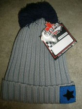 NEW Choko Design Blue Gray Star Junior Boy's Knit Hat Pom Pom top