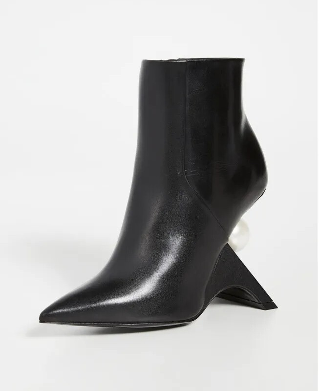 ショートブーツ・ブーティ Nicholas Kirkwood FW21 55JJ CRYSTAL BOOTS (905A84NLM2_N90) Nicholas Kirkwood Jazzelle Faux Pearl Embellished Ankle