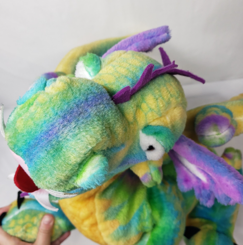 Melissa & Doug Large Plush Dragon Colorful Rainbow 39" Jumbo Stuffed Animal Big - Picture 8 of 19