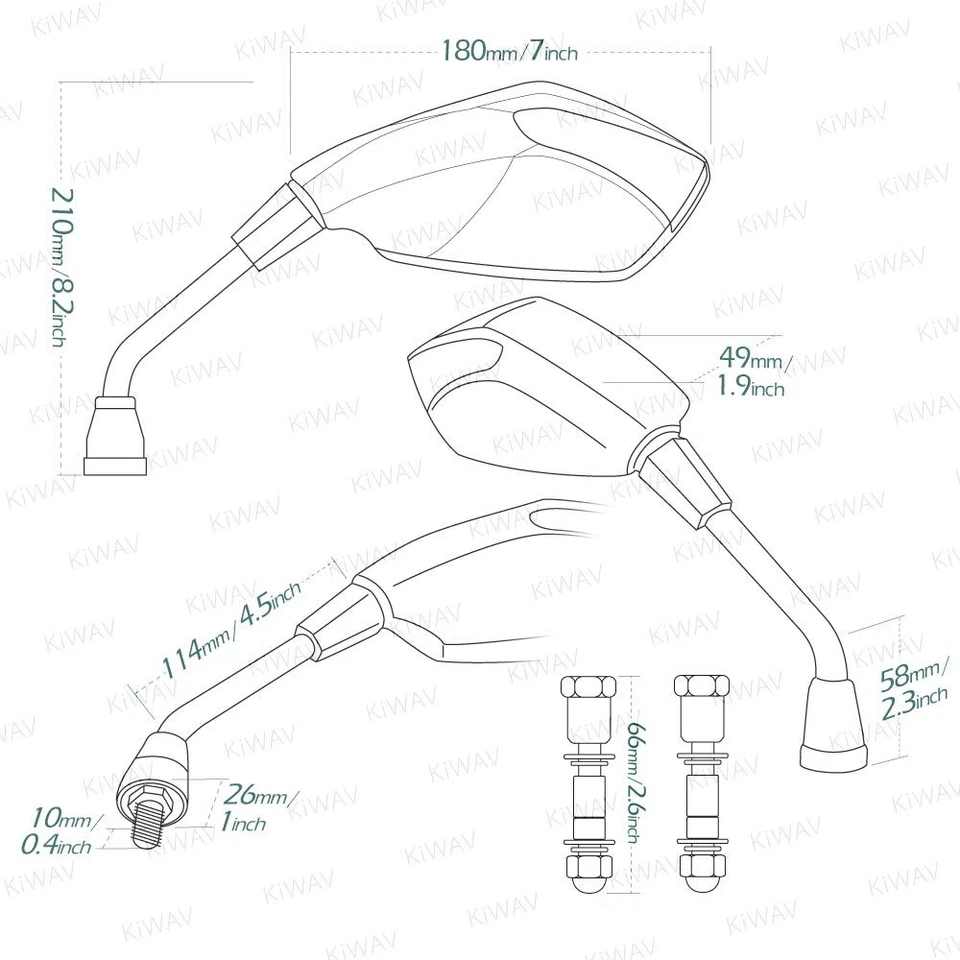 Par de indicadores LED de funcionamiento y funcionamiento con espejo plateado incorporado para Harley-Davidson ε Foto 2 de 4