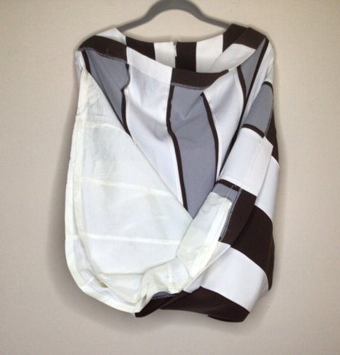 Anne Klein Womens Size 6 Dress Sheath Brown White Sleeveless Striped - Picture 18 of 18
