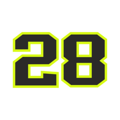 sticker shop様 SW A Gloss Laminate sticker of the number 28 for rider