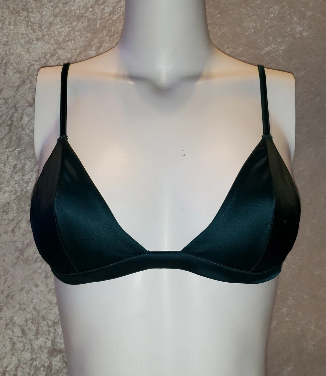 Victoria's Secret Light Green Satin Triangle Wireless Bralette Bra Size XS