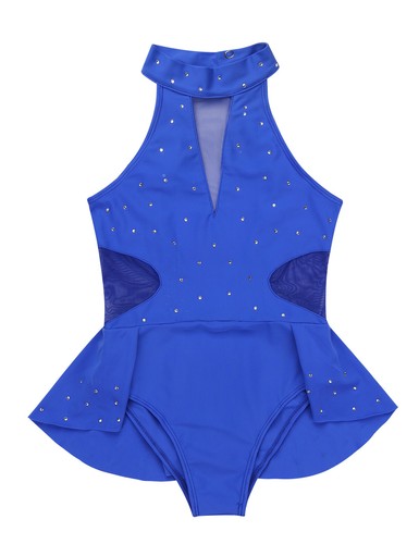 Kids Girls Ballet Dance Dress Sparkle Rhinestone Mesh Leotards Skating Costumes - Picture 44 of 52