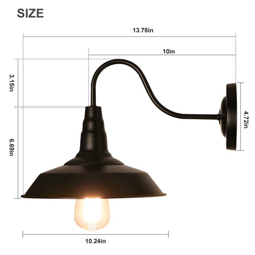 Industrial Vintage Wall Lamp Gooseneck Wall Sconce Farmhouse Light Fixture 2 PCS - Picture 12 of 12