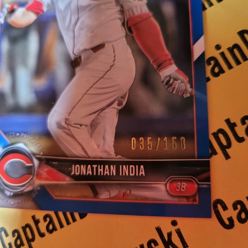 JONATHAN INDIA 2018 Bowman Draft #035/150 azul SP paralelo 1er #BD-112, 2021 ROY - Imagen 2 de 3