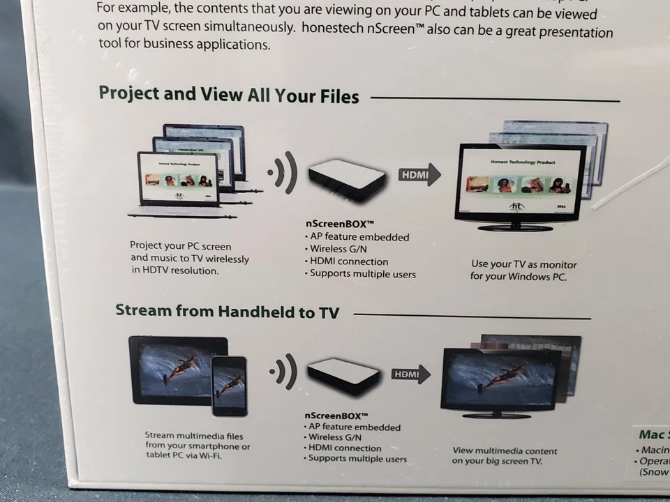 NEW Honestech nScreen Deluxe Wirelessly Project or Stream to Display Devices - Image 3 of 4