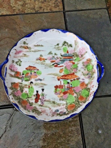 Meiji Periode KUTANI SEI Japanische Geisha Ware Porzellan Schale Kobaltblau ❤️m17 - Bild 1 von 9