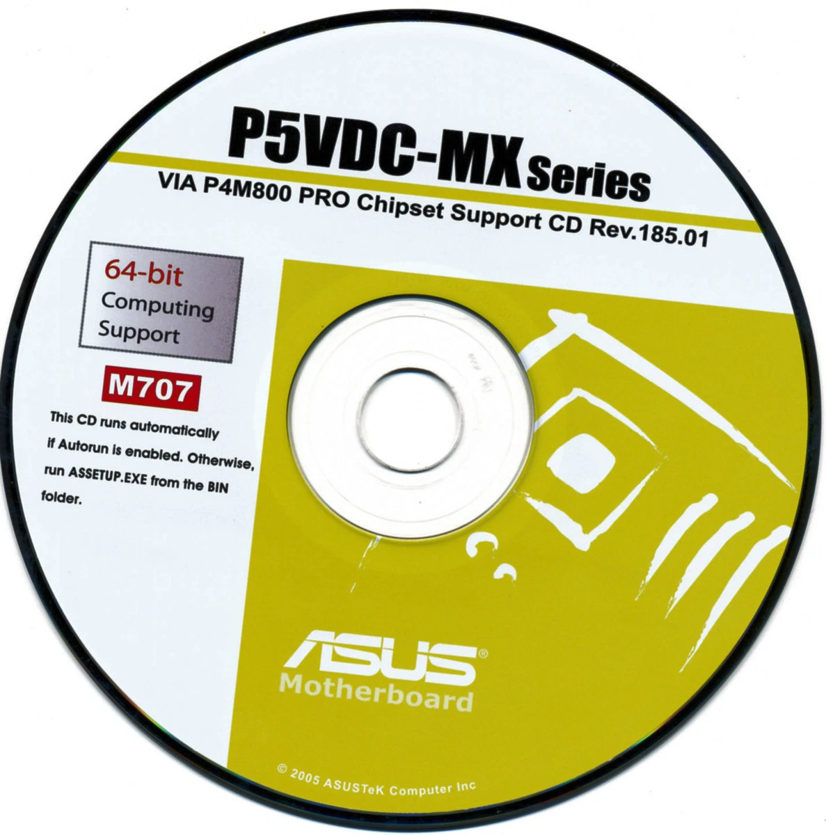 ASUS GENUINE VINTAGE ORIGINAL DISK FOR P5VDC-MX Motherboard.