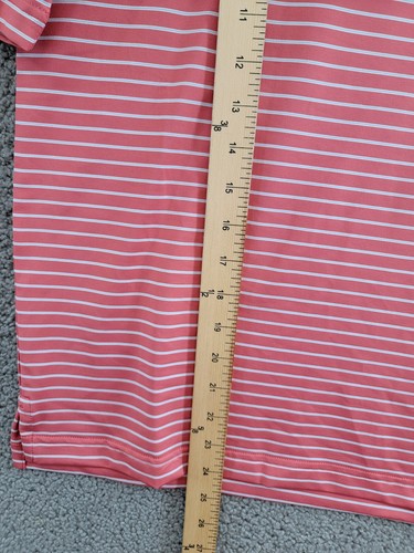 Peter Millar Drum Stripe Performance Jersey Polo Shirt Boys' L (11-12) Cape Red - Picture 8 of 18
