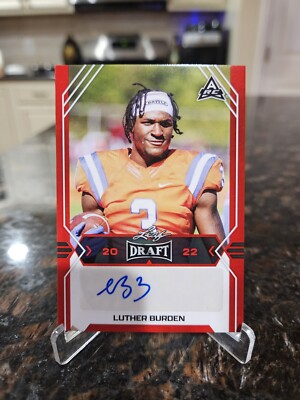 2022 Luther Burden Rookie Auto Leaf Draft Red SSP Very Rare Mizzou Chicago Bears
