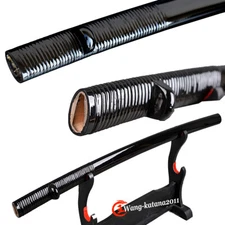 Black Rattan Saya Katana Sheath Sleeve Scabbard for Japanese Sword Replacement