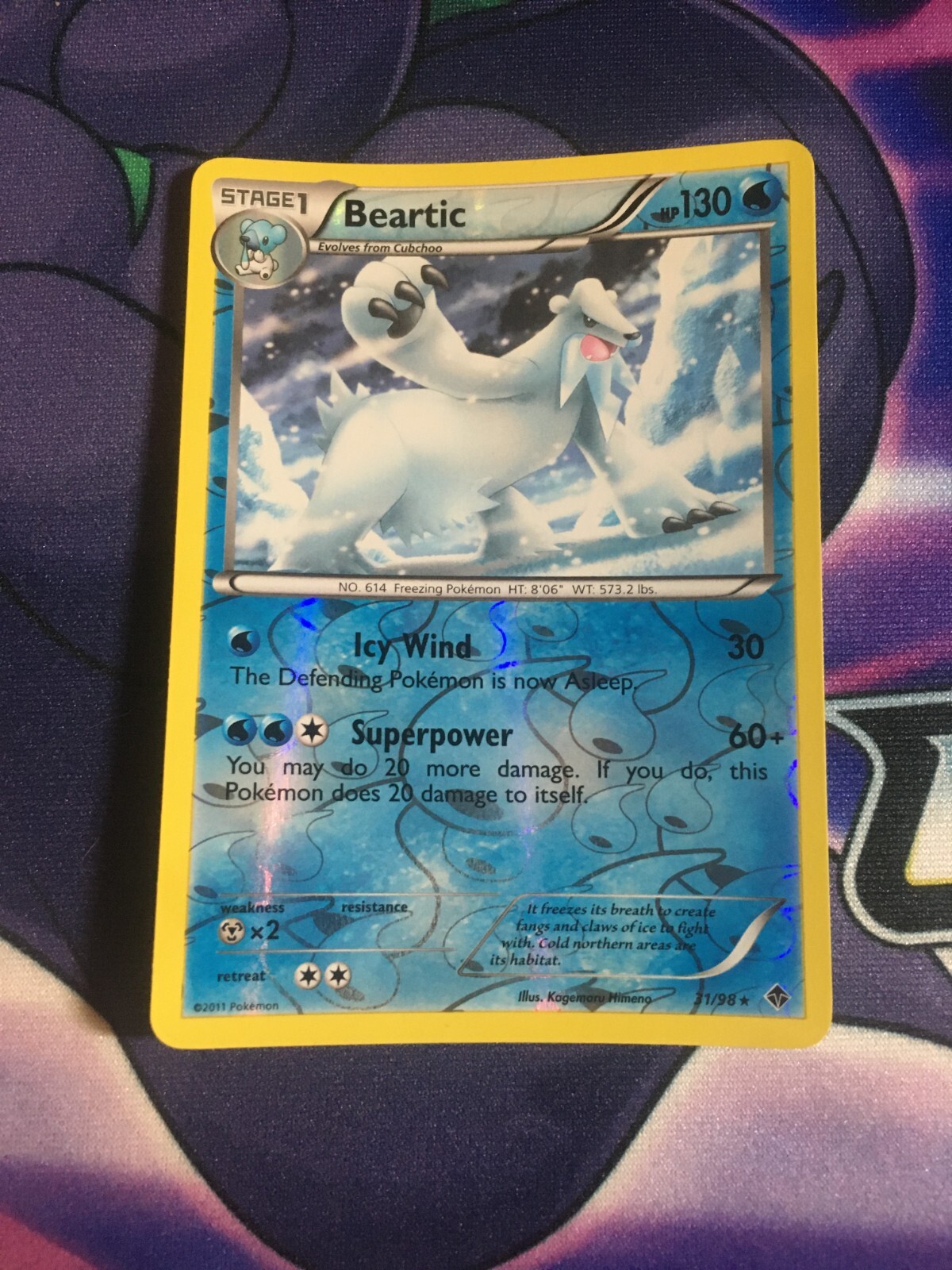 Beartic - 31/98 - Reverse Holo Rare - Emerging Powers Pokemon - MINT