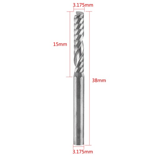 3.175/4/6mm Single Flute Spiral Cutter End Mills Tungsten Carbide CNC Router Bit - Picture 11 of 19