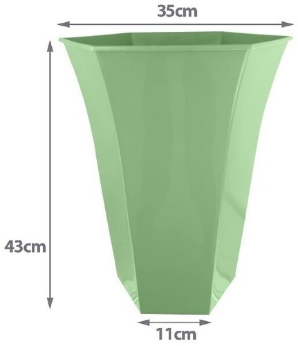 Maceta de plástico hexagonal verde de 19 litros jardín interior exterior - Imagen 2 de 2