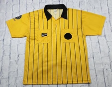 USSF MENS SIZE LARGE Pro Soccer Referee Jersey Official Sports Yellow