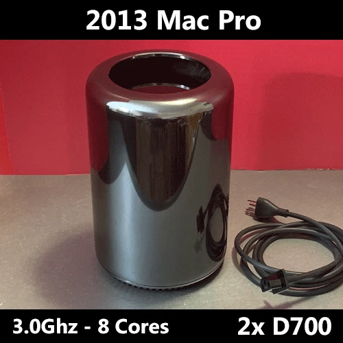 2013 Mac Pro 3.0GHz 8-Cores Dual D700 64GB RAM 1TB Apple PCIe SSD