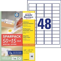 Avery Zweckform L4736REV-65 Universal Etiketten (2.400 Plus 720 Klebeetiketten E