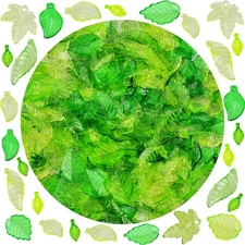Green Leaf Beads for Jewelry Making 450pcs Assorted Bulk Transparent Acrylic Lea