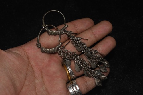 Large Genuine Ancient Antique Viking Period Silver Earrings in good Condition - Picture 3 of 10