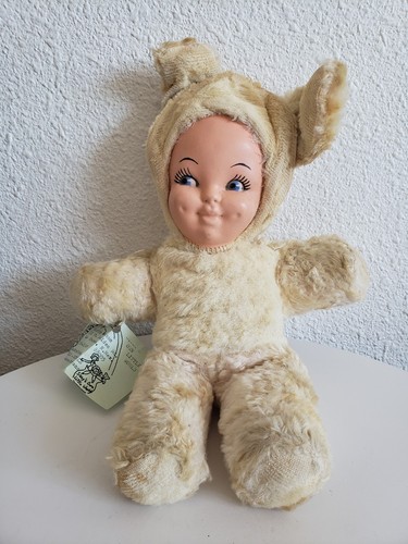 1960s Bunny Baby Handcrafted Plastic Face Doll Animal "Rescued Orphans " - Bild 10 von 10