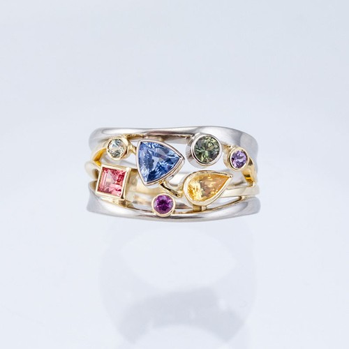 Gorgeous Two Tone 925 Silver Rings Women Cubic Zircon Wedding Ring Size 6-10 - Picture 9 of 11