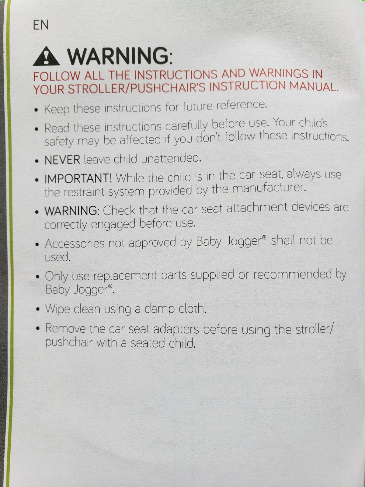 Graco CAR SEAT ADAPTER or Baby Jogger For City Mini 2/City Mini GT2/City Elite 2