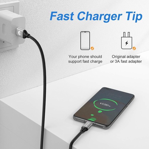 Durable 6ft USB Type-C Charging Cables - 5-Pack Fast Charge for Samsung/iPhone - Picture 9 of 9
