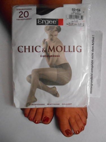 Ergee chic und mollig Strumpfhose Übergrösse 20 DEN Gr. 52 -54 Schwarz # 3504 - Bild 1 von 2