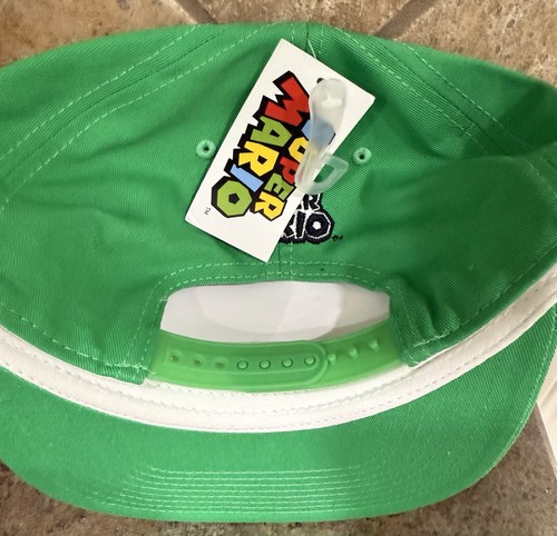Cappello Berretto Super Mario Bros. Luigi Verde Snapback Regolabile 2018 Nintendo OSFM NUOVO - Foto 2 di 5