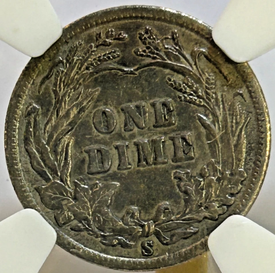 1905-S Silver Barber Dime AU Details NGC, Beautiful Coin, Great Details! - Image 3 of 4