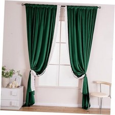Emerald Green Velvet Curtains with 52"W x 108"L Pack of 2 Laced Emerald Green