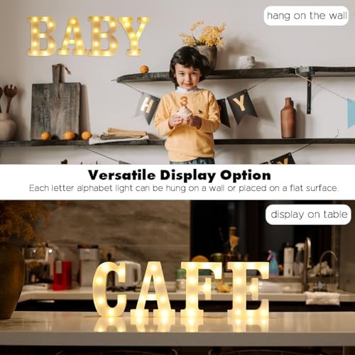 Led Marquee Letters, 26 Alphabet Light Up Letters, Small Warm Light-Letter-A - Bild 7 von 7